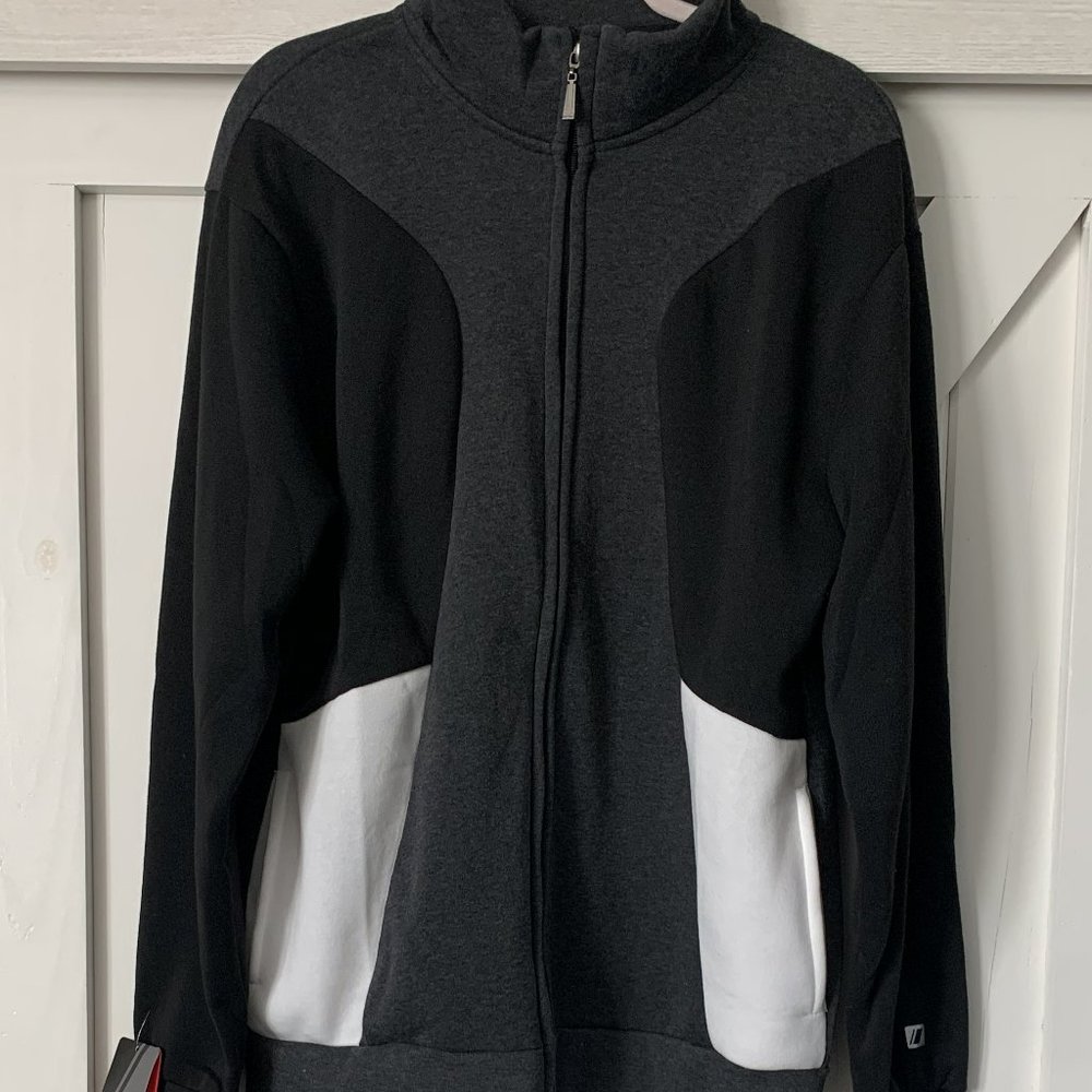 Cougar Sport Charcoal Black Men's Zip Up Sweater | Size L